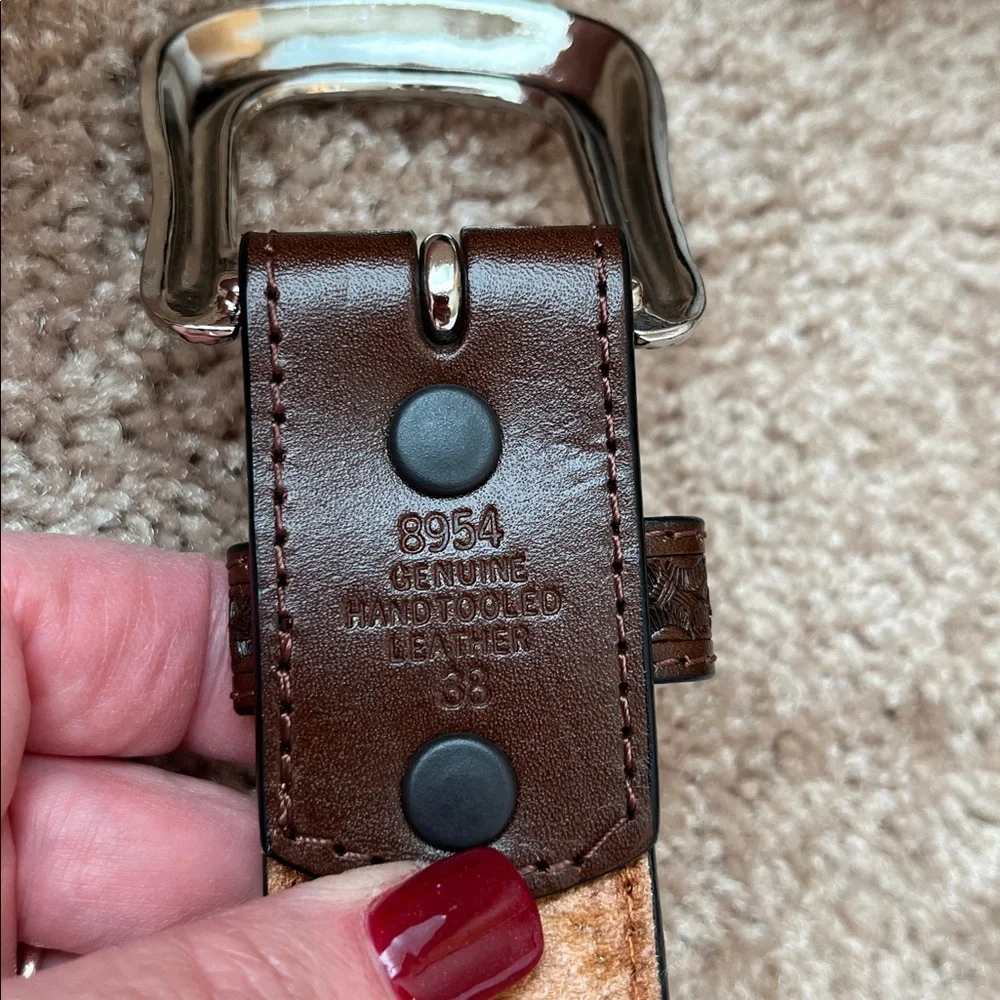 3-D Leather Unisex Beaded Studded Belt - Picture 8 of 8